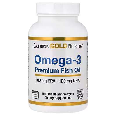 鱼明胶软胶囊California Gold Nutrition, Omega-3 优质鱼油